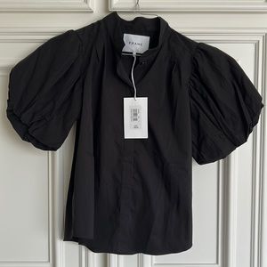 Beautiful black puffy sleeve blouse, size Small